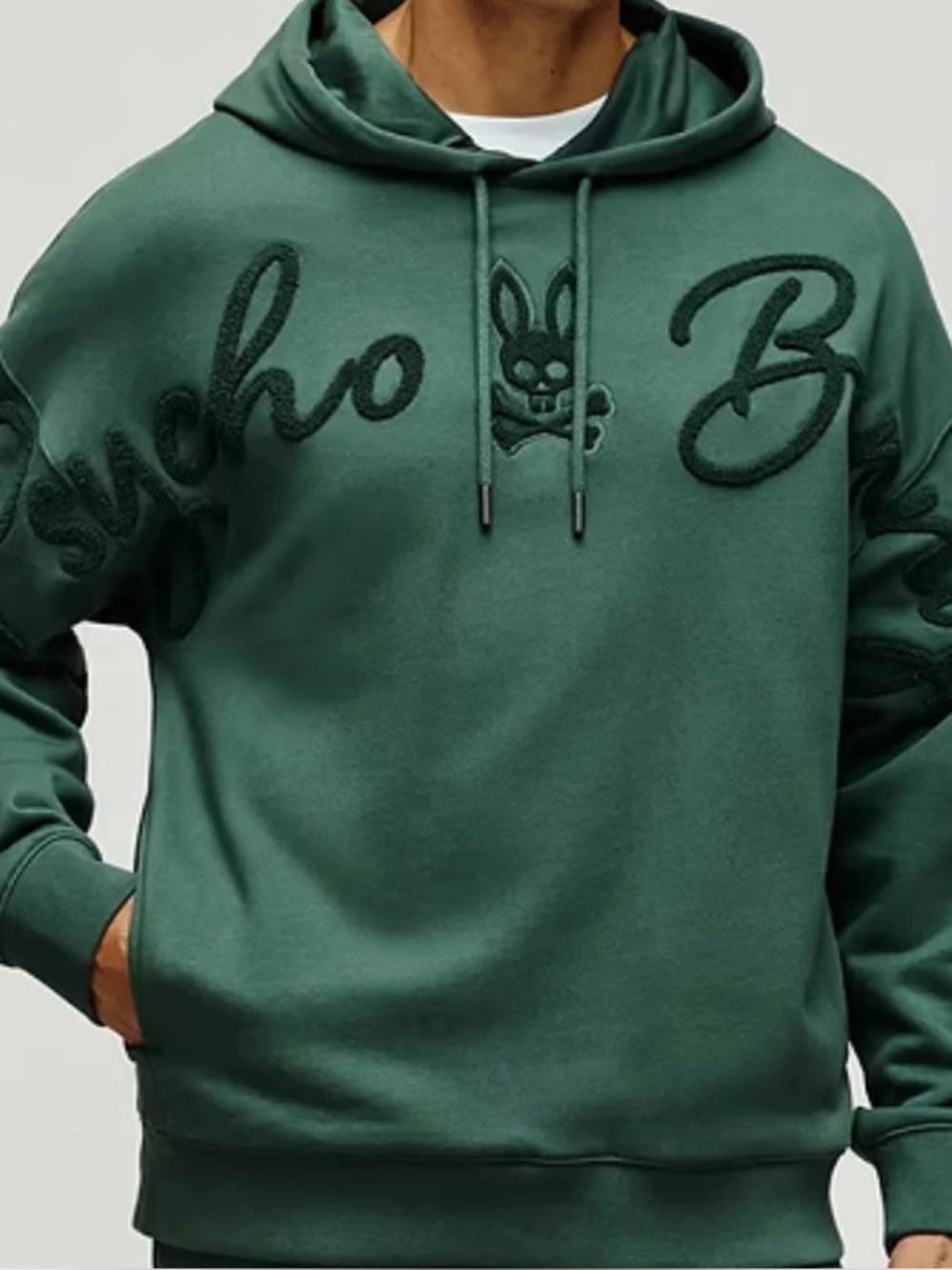 Psycho Bunny Dark Green Logo Pullover Hoodie